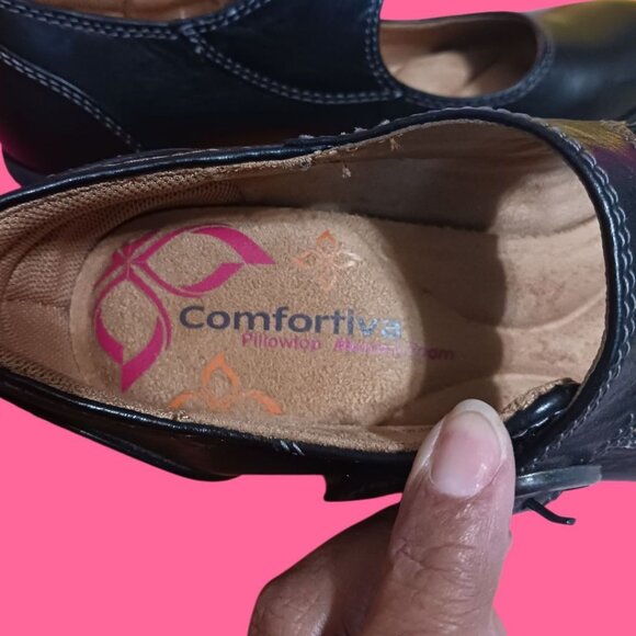 Comfortiva Womens Quanita Black Leather Mary Jane Shoes Size 6M - Picture 7 of 16